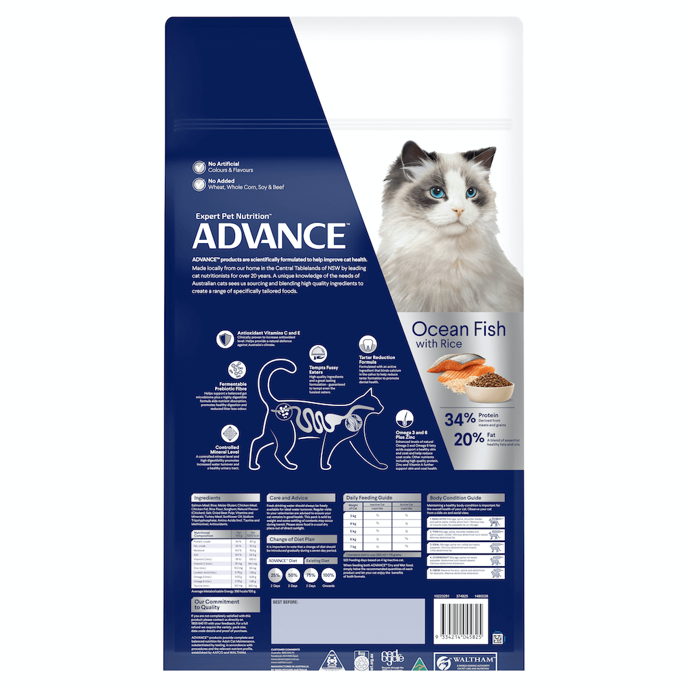 Advance - Adult Dry Cat Food - Ocean Fish with Rice -6kg