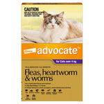 Advocate - Fleas, Heartworm & Worms - Cats over 4kg (3 x 0.8ml Tubes)
