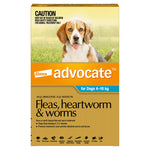 Advocate - Fleas, Heartworm & Worms 1.0ml - Dogs 4kg to 10kg -3 tube