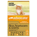 Bayer - Advocate - Flea & Worm Control - Kittens & Cats up to 4kg - 6 x 0.4ml