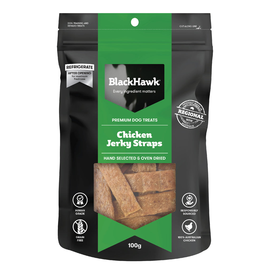 Black Hawk - Premium Dog Treats - Chicken Jerky Straps - 100g