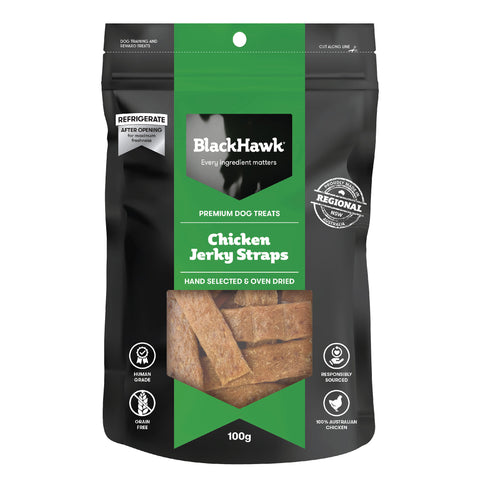 Black Hawk - Premium Dog Treats - Chicken Jerky Straps - 100g