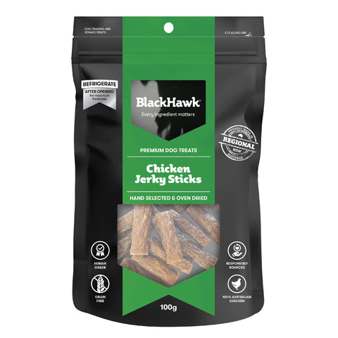 Black Hawk - Premium Dog Treats - Chicken Jerky Sticks - 100g