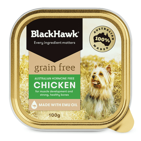 Black Hawk - Wet Food Tray - Adult Dog - GRAIN FREE - Chicken - 9 x 100gm