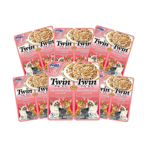 Inaba - Cat Twin Packs - Tuna and Chicken Recipe in Tuna Broth - Carton of 6