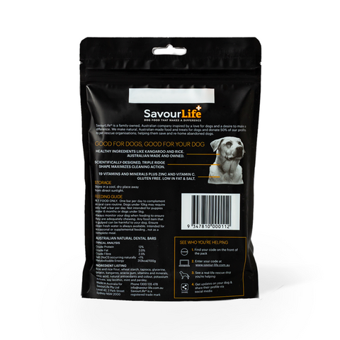 SavourLife - Australian Natural Dental Bars - Small to Medium Dogs (5 - 22kg) - 5 Bars