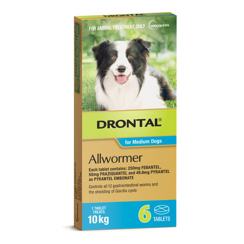 Drontal - Allwormer - Medium Dogs - 6 pack