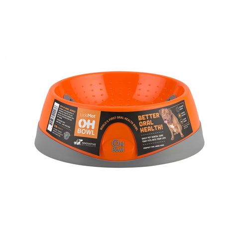 LickiMat - Dog OH Bowl - Orange - Large -Medium - Small