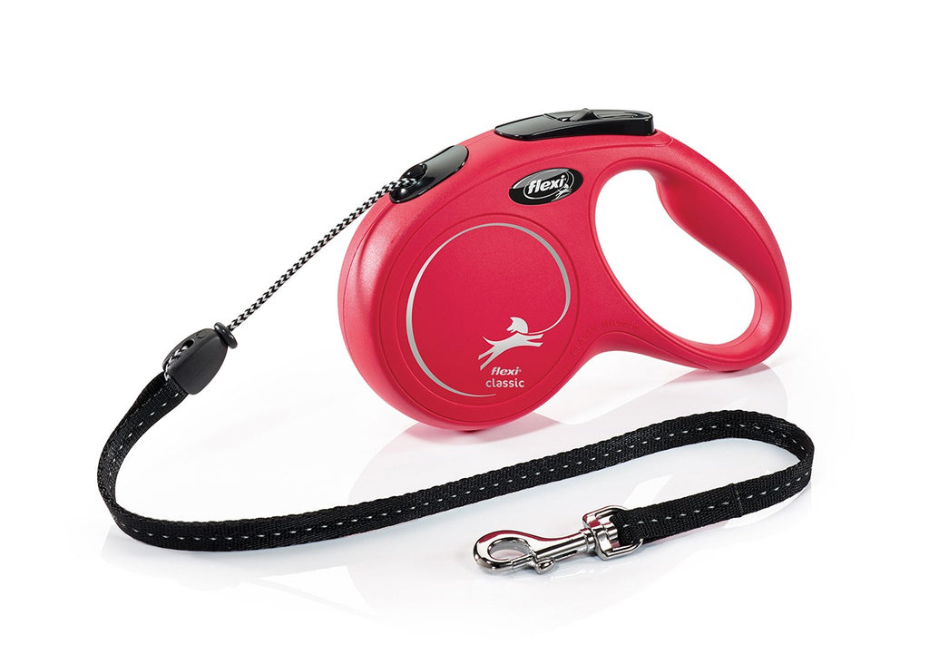 Flexi - Retractable Cord Lead - Medium Red -Black- 5 Metres