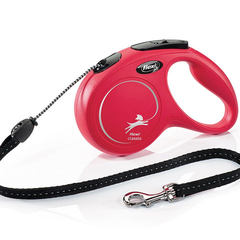 Flexi - Retractable Cord Lead - Medium Red -Black- 5 Metres
