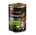 SavourLife - Wet Food Tins - Adult Dog - GRAIN FREE - Lamb Recipe - 12 x 375g