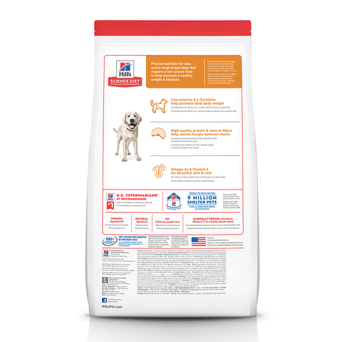 Hill's - Science Diet - Adult Dog Dry Food (1-5) - Large Breed - Light - 12kg