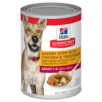 Hill’s - Science Diet - Wet Food Tins - Adult Dog (1-6) - Savory Stew Chicken & Veg - 12 x 363g