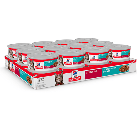 Hill’s - Science Diet - Wet Food Tins - Adult Cat - Tender Tuna Dinner - 24 x 156g