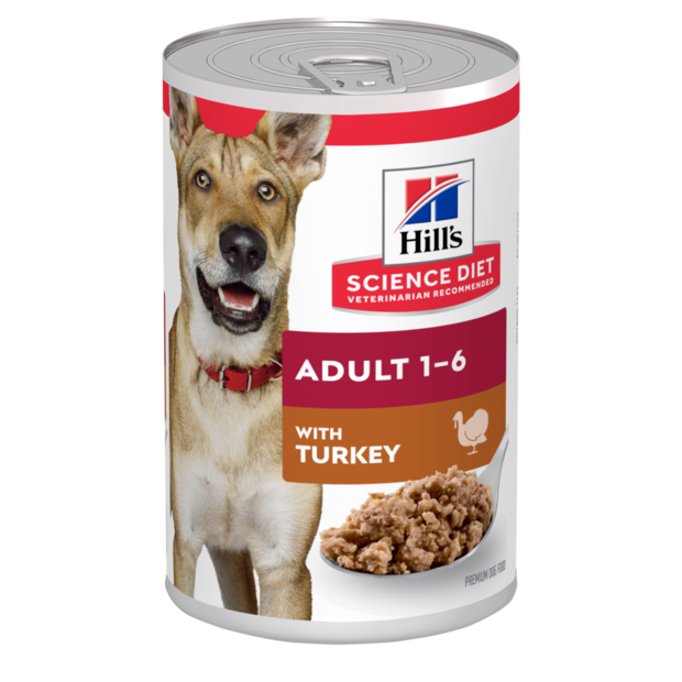 Hill's - Science Diet - Wet Food Tins - Adult Dog - Turkey - 12 x 370g