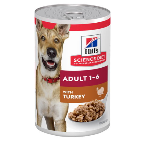 Hill's - Science Diet - Wet Food Tins - Adult Dog - Turkey - 12 x 370g