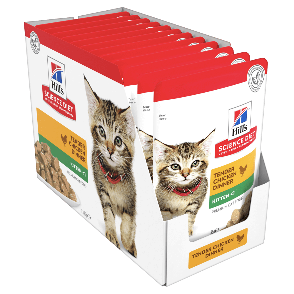 Hill’s - Science Diet Wet Food - Pouches - Kitten - Tender Chicken Dinner - 12 x 85g