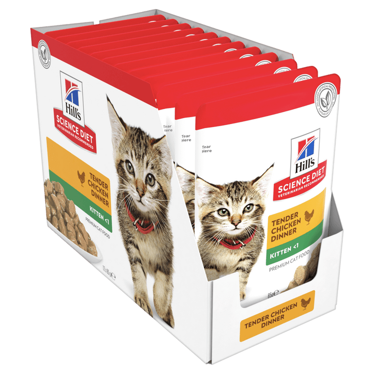 Hill’s - Science Diet Wet Food - Pouches - Kitten - Tender Chicken Dinner - 12 x 85g