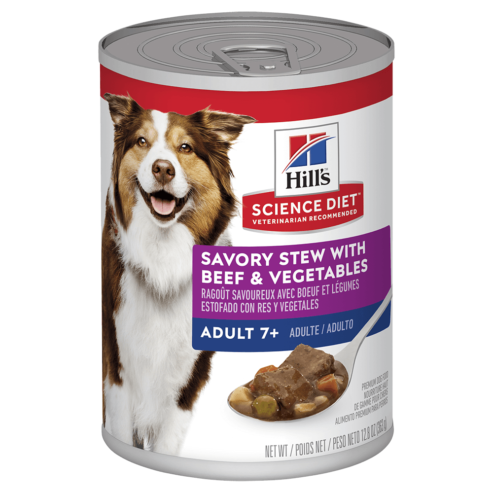 Hill’s - Science Diet - Wet Food Tins - Adult Dog (1-6) - Savory Stew Beef & Veg - 12 x 363gm