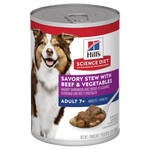 Hill’s - Science Diet - Wet Food Tins - Adult Dog (1-6) - Savory Stew Beef & Veg - 12 x 363gm