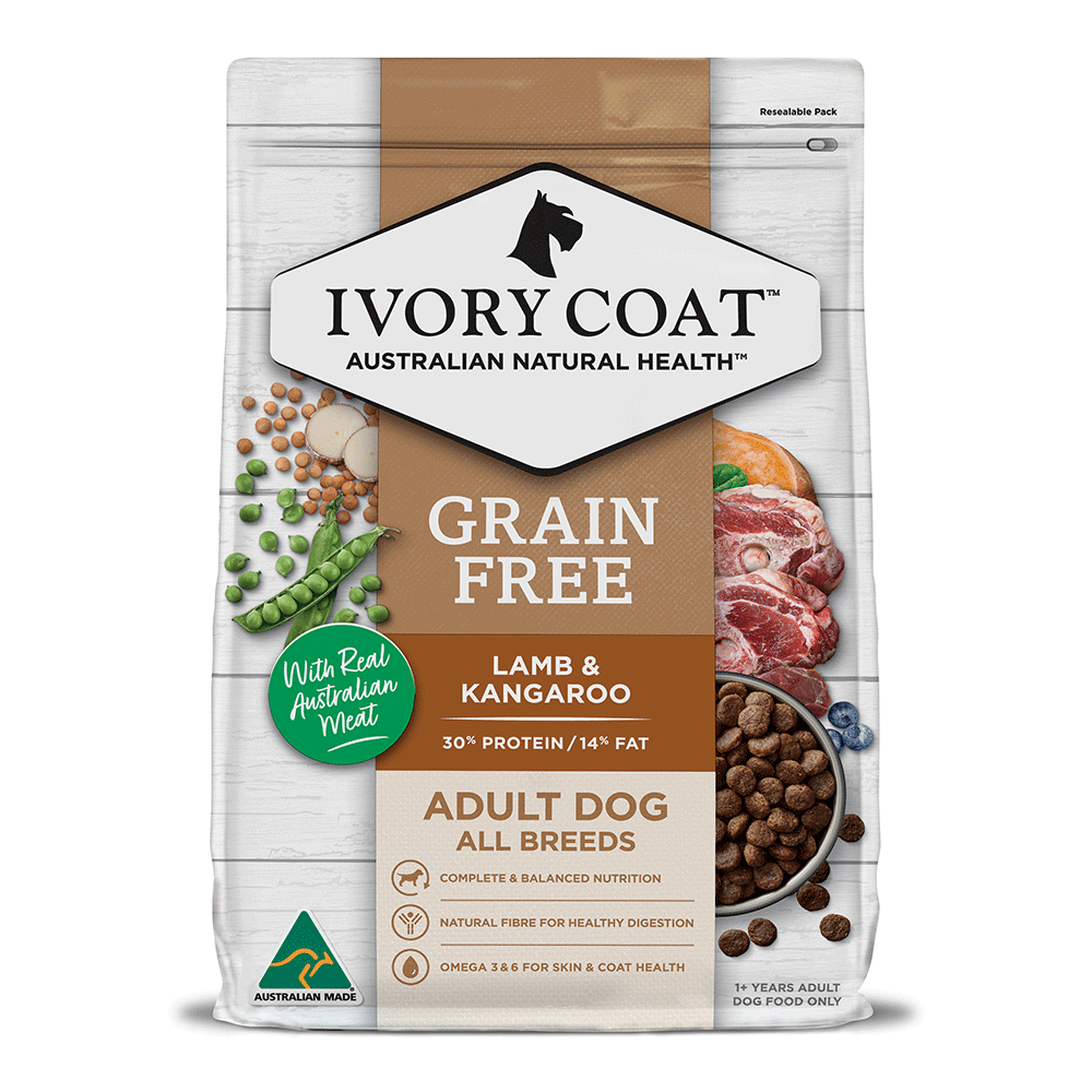 Ivory Coat - Adult Dog Dry Food - GRAIN FREE - Lamb & Kangaroo 13kg-2kg