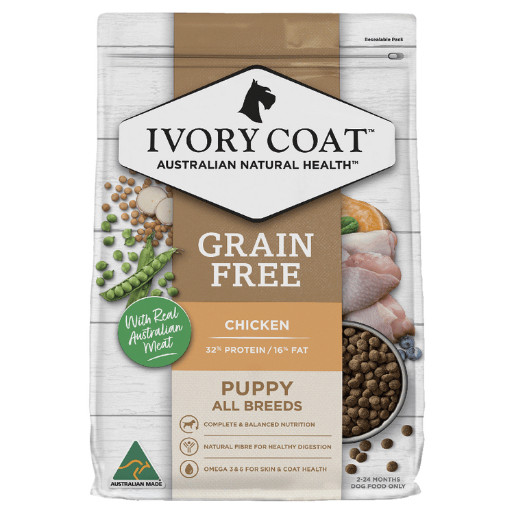 Ivory Coat - Puppy Dry Food- GRAIN FREE - Chicken - 13kg-2kg