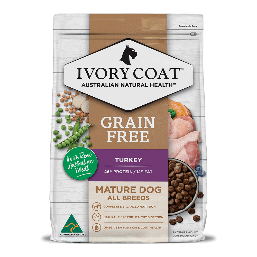 Ivory Coat - Mature Dog Dry Food - GRAIN FREE - Turkey - 13kg-2kg