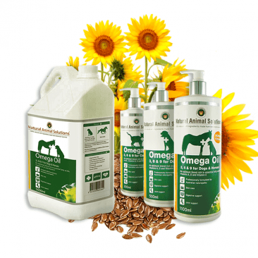 Natural Animal Solutions - Omega 3 6 & 9 Oil for Dogs/Horses - 1L- 500ml-200ml
