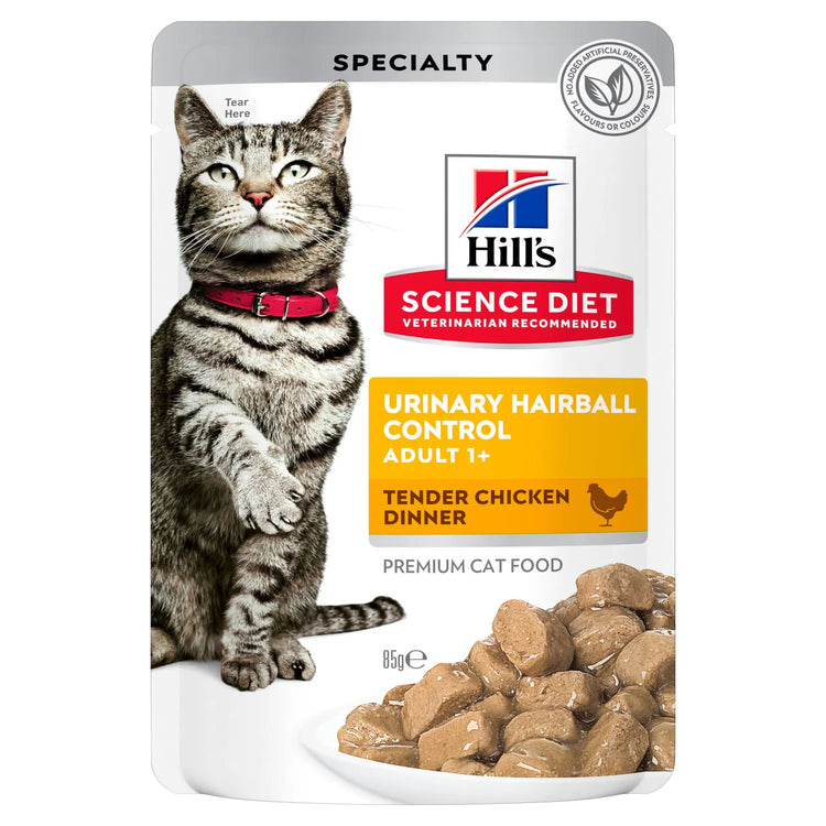 Hill’s - Science Diet - Pouches - Adult Cat (1+) - Urinary Hairball Control - Chicken - 12 x 85g