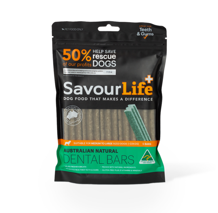 SavourLife - Australian Natural Dental Bars - Medium to Large Dogs (>22kgs) - 5 Bars