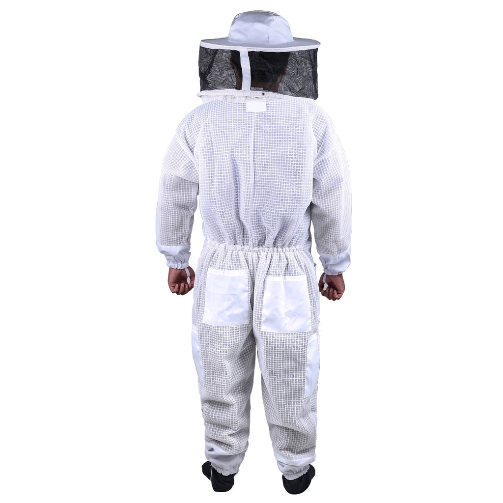 Full Suit 3 Layer Mesh Ultra Cool Ventilated Round Head Beekeeping Protective Gear SIZE M