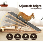 i.Pet Dog Ramp Adjustable Height Steps For Bed Sofa Car Foldable Non-slip 100cm