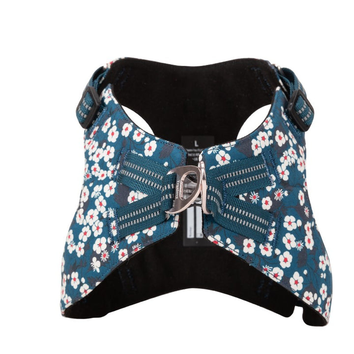 Floral Doggy Harness Saxony Blue XL