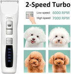 ES4PETS Pet Electric Dog Pet Clipper Kit Blade Set Cat Animal Hair Grooming Cordless White