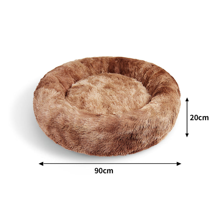 Pawfriends Dog Cat Pet Calming Bed Warm Soft Plush Round