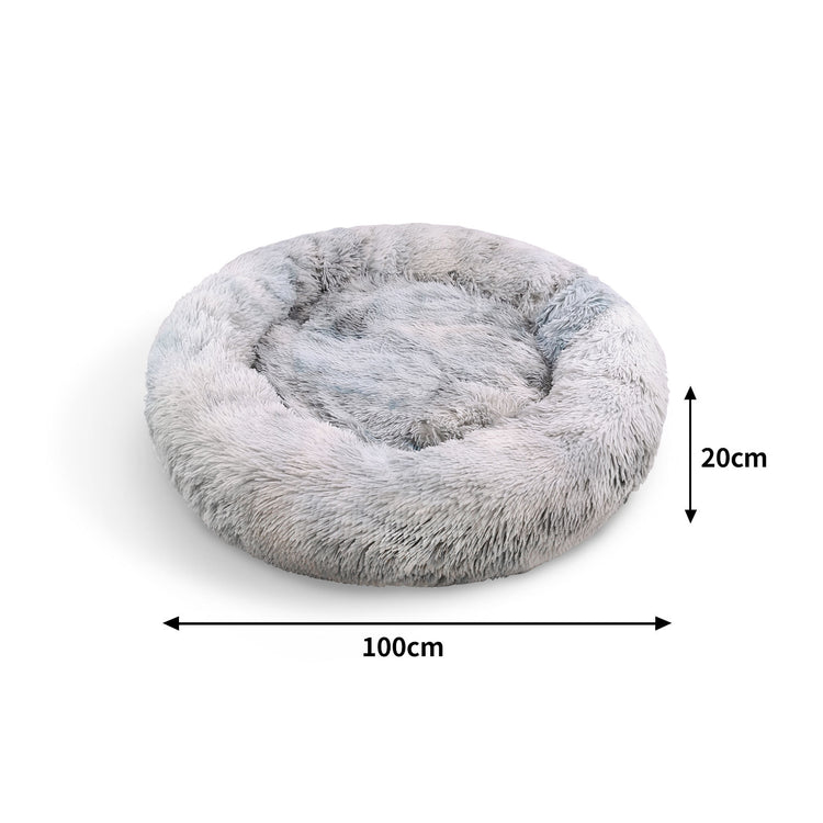 awfriends Dog Cat Pet Calming Bed Washable ZIPPER Cover Warm Soft Plush Round Sleeping 100