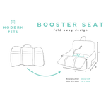 Premium Dog Booster Seat for Small Pets Storm Grey or Caramel- size  L 60cm x W 50cm x H 43cm