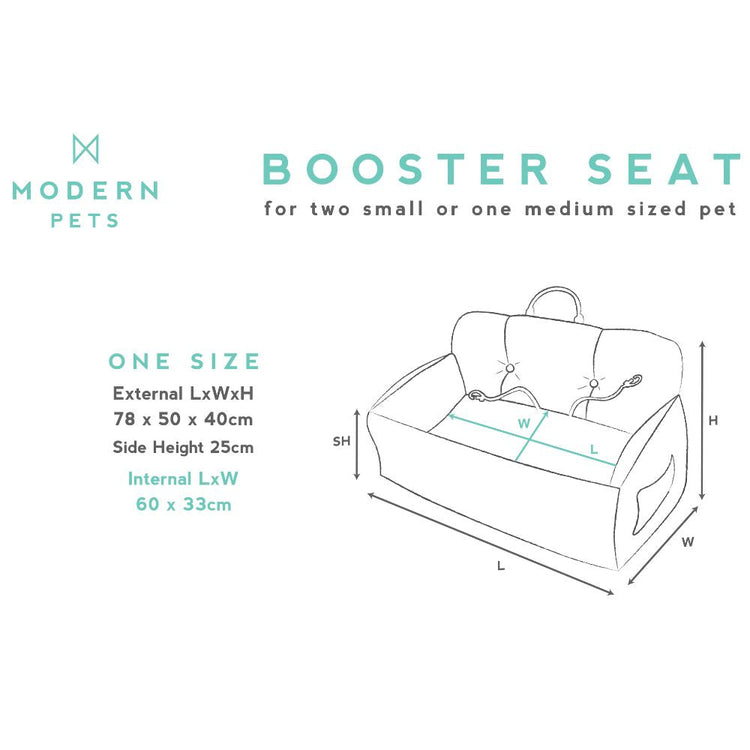 Premium Dog Booster Seat for Medium Pets Dark and light Grey