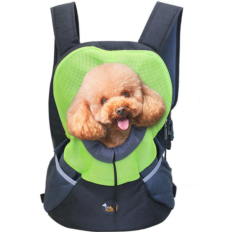  S-Green Ondoing Pet Carrier Backpack Adjustable Dog Puppy Cat Front Carrier Head Out