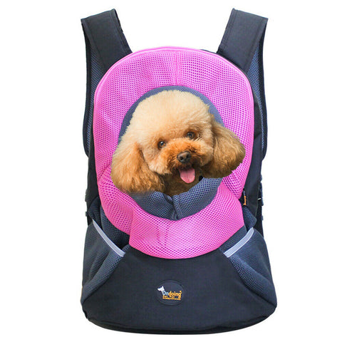  M-Pink Ondoing Pet Carrier Backpack Adjustable Dog Puppy Cat Front Carrier Head Out