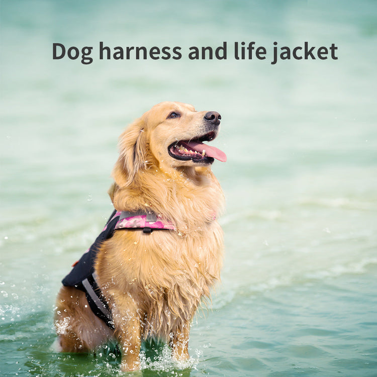L-Camo pink Ondoing Dog Life Jacket Lifesaver Pet Safety Vest Swimming Boating Float Aid Buoyancy
