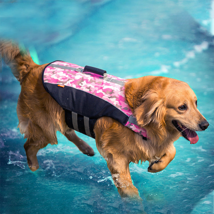 XL-Camo blue Ondoing Dog Life Jacket Lifesaver Pet Safety Vest Swimming Boating Float Aid Buoyancy